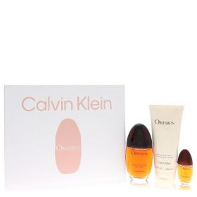 Calvin Klein Gift Set -- 3.4 oz Eau De Parfum Spray + 6.7 oz Body Lotion + .5 oz Mini EDP Spray