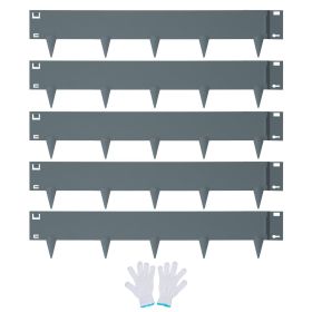 VEVOR Steel Landscape Edging, 5-pack Steel Garden Edging Borders, 39" L x 3" H Strips, Hammer-in Edging Border