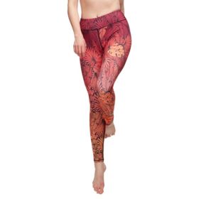 Floral Printed Set Yoga Pants Pilates Training Wear (Colour: Rose, size: M)