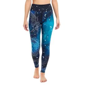 Floral Printed Set Yoga Pants Pilates Training Wear (Colour: Starry Blue, size: S)