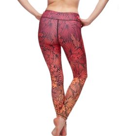 Floral Printed Set Yoga Pants Pilates Training Wear (Colour: Rose, size: S)